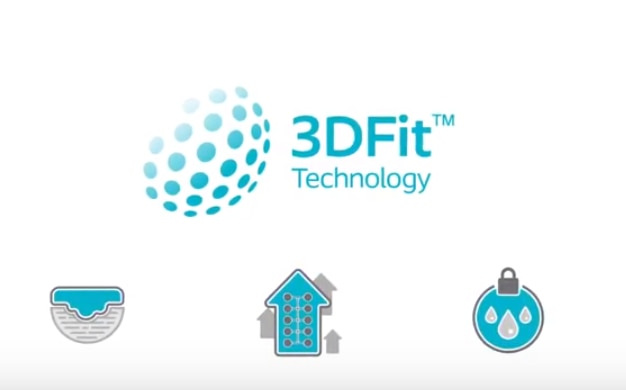 Guarda come la Tecnologia 3DFit® di Biatain Silicone riempie gli spazi morti e previene l'accumulo di essudato. 